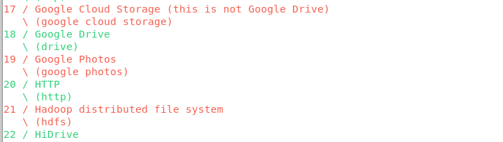 Configuring rclone